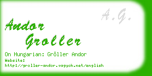 andor groller business card